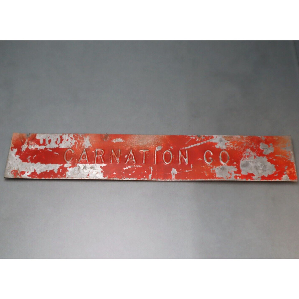 Vintage Carnation Co Metal Sign Plate